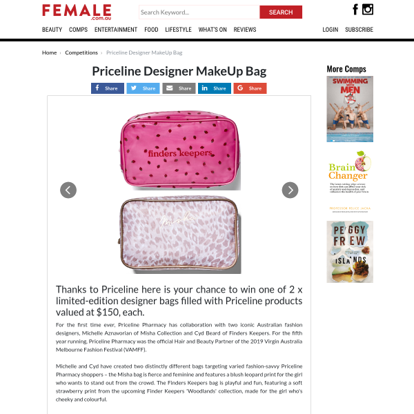 Win 1 of 2 designer bags with Priceline products