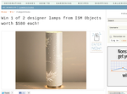 Win 1 of 2 designer lamps from ISM Objects worth $580 each! 