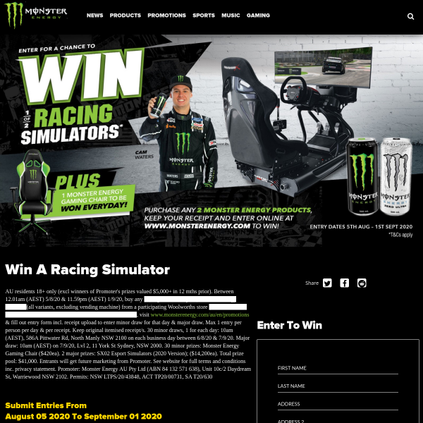 Win 1 of 2 Esport Racing Simulators!