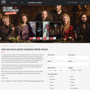 Win 1 of 2 exclusive 'Vikings' prize packs!