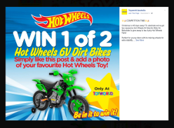 Win 1 of 2 Hot Wheels 6V Dirt Bikes!