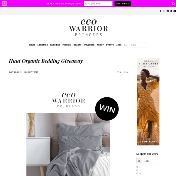 Win 1 of 2 Huut Eco-Luxe Bedding Sets