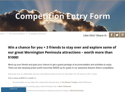 Win 1 of 2 Mornington Peninsula Experience Packages for 4 Worth Over $1,100