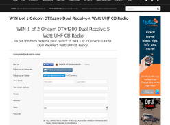 Win 1 of 2 Oricom DTX4200 Dual Receive 5 Watt UHF CB Radio