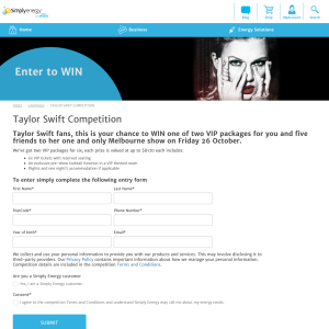 Win 1 of 2 Taylor Swift Premium Concert Packages in Melbourne for 6