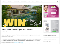 Win 1 of 2 Tropical Bali Escapes