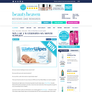 Win 1 of 2 WaterWipes six-month supplies