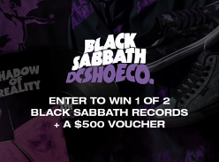 Win 1 of 2 X DC X Black Sabbath Master of Reality Records and a $500 DC Shoes Voucher