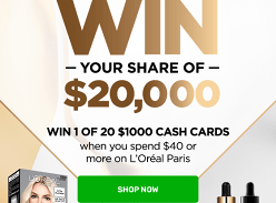 Win 1 of 20 $1000 Cash Cards