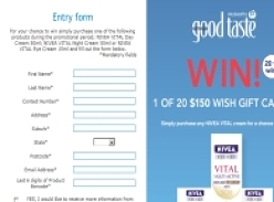 Win 1 of 20, $150 Nivea Wish Gift Cards