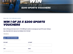 Win 1 of 20 $200 sports vouchers