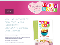 Win 1 of 20 copies of Baby Bowl & 4 Ingredients Chocolate, Cakes & Cute things