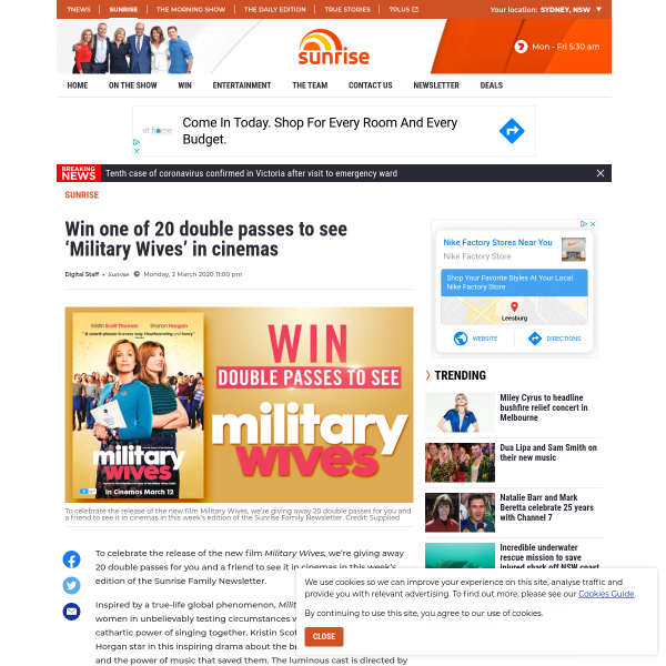 Win 1 of 20 Double Passes to Military Wives
