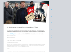 Win 1 of 20 double passes to see Mission: Impossible – Fallout