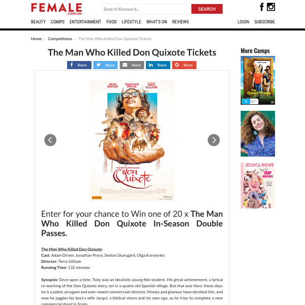 Win 1 of 20 DPs to see The Man Who Killed Don Quixote Tickets