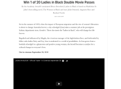Win 1 of 20 Ladies in Black Double Movie Passes