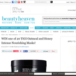 Win 1 of 20 TIGI Oatmeal & Honey intense nourishing masks!