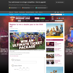Win 1 of 200 double passes to Brisbane Lions vs Geelong