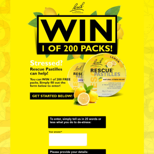 Win 1 of 200 Rescue Remedy Pastilles Twin Packs