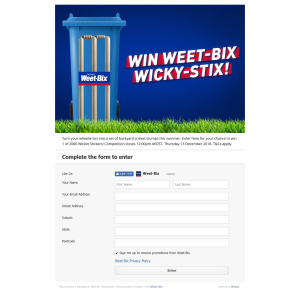 Win 1 of 2000 Wicket Stickers