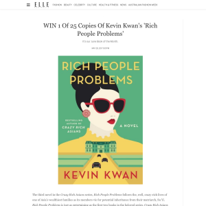 Win 1 of 25 copies of Kevin Kwan's 'Rich People Problems'! 