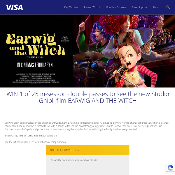 Win 1 of 25 Double Passes to See EARWIG AND THE WITCH
