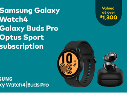 Win 1 of 25 Samsung Galaxy Watch4, Galaxy Buds Pro & Optus Sport Fitness Kit