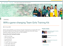 Win 1 of 25 Team Girls Netball Training Kits!