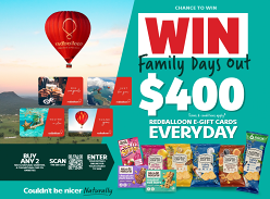 Win 1 of 28 $400 Red Balloon Gift Cards