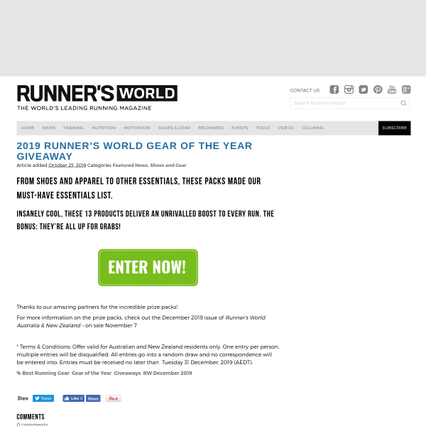 Win 1 of 28 Running Gear Prizes Worth Up to $480