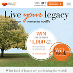 Win 1 of 3 $1,000 cash prizes!