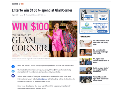 Win 1 of 3 $100 GlamCorner Gift Vouchers