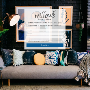 Win 1 of 3 $100 vouchers for 'Willows Home Traders'!