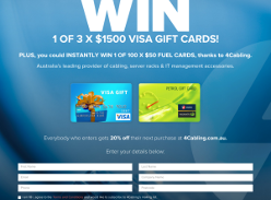 Win 1 of 3 $1500 VISA Cards or 1 of 100 $50 Caltex Fuel Vouchers