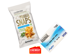 Win 1 of 3 $200 PIRANHA VISA Gift Cards or 1 of 15 Cartons of 50g Snaps