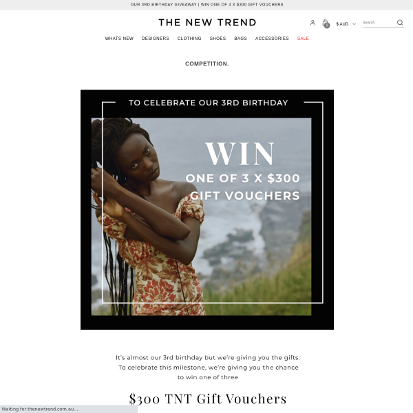 Win 1 of 3 $300 TNT Gift Vouchers!