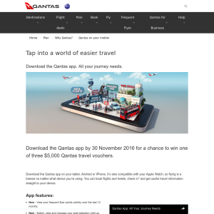 Win 1 of 3 $5,000 Qantas travel vouchers!
