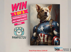 Win 1 of 3 A4 Pawfect2u Custom Pet Portraits