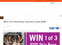 Win 1 of 3 Akia Rose vouchers worth $100