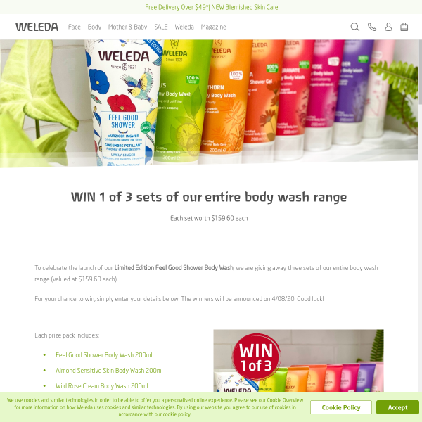 Win 1 of 3 Body Wash Prize Packs