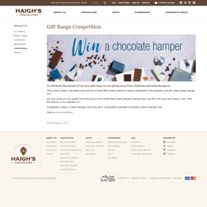 Win 1 of 3 chocolate hampers!