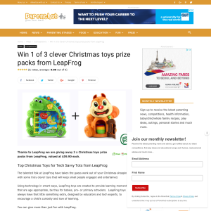 Win 1 of 3 clever Christmas toys prize packs from LeapFrog