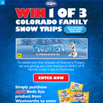 Win 1 of 3 Colorado family snow trips + 300 family movie passes to be won!