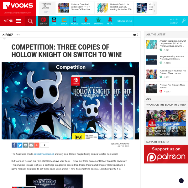 Win 1 of 3 Copies of Hollow Knight