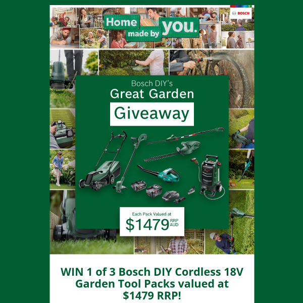Win 1 of 3 Cordless 18V Garden Tool Packs