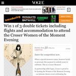 Win 1 of 3 double tickets including flights & accommodation to attend the Croser Women of the Moment Evening!