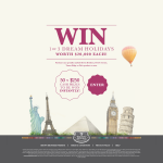 Win 1 of 3 dream holidays worth $20,000 each + 1 of 50 $250 VISA gift cards to be won instantly!