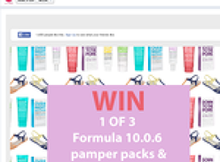 Win 1 of 3 Formula 10.0.6 pamper packs & mel marshmellow sandals!