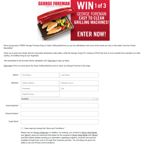 Win 1 of 3 George Foreman Easy to Clean Grilling Machines