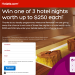 Win 1 of 3 hotel nights worth up to $250 each!